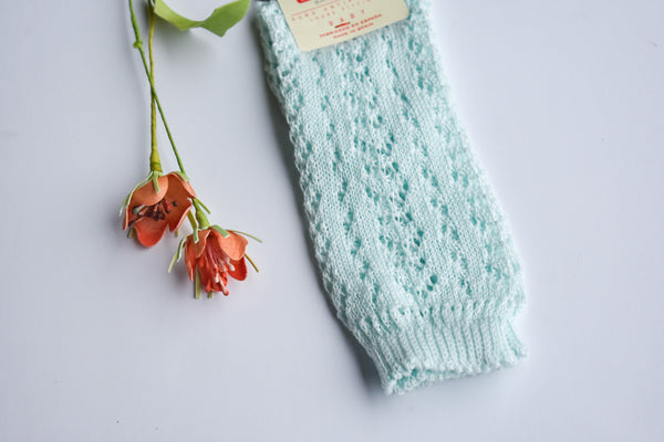 Aquamarine crochet knee highs