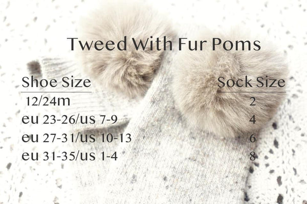 Grey tweed Pom socks