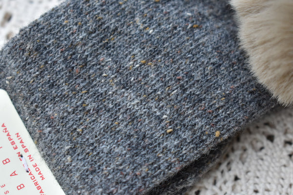 Grey tweed Pom socks