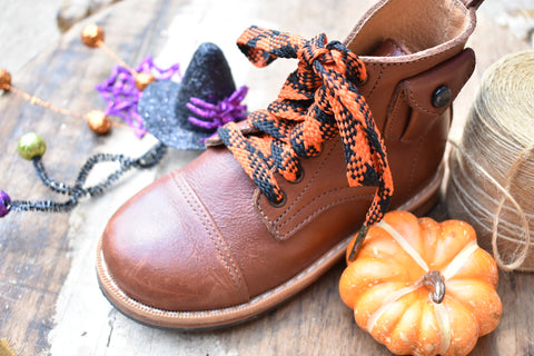 Black and orange hockey laces