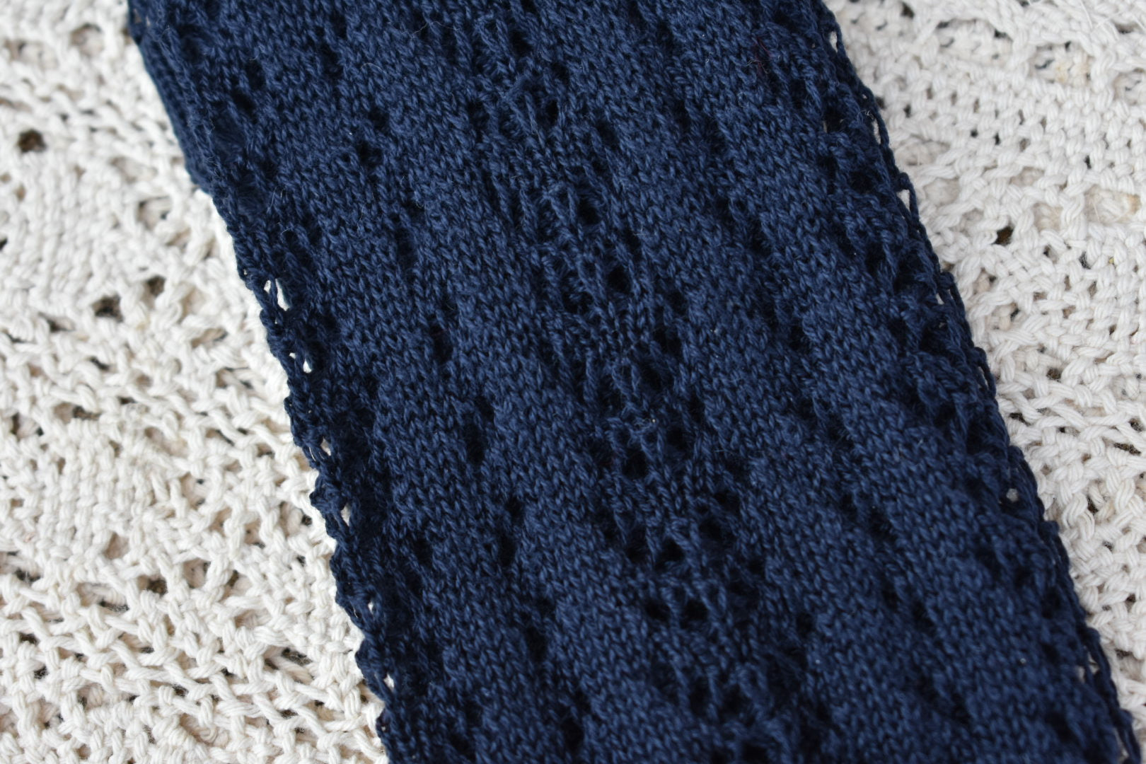 Navy crochet knee highs